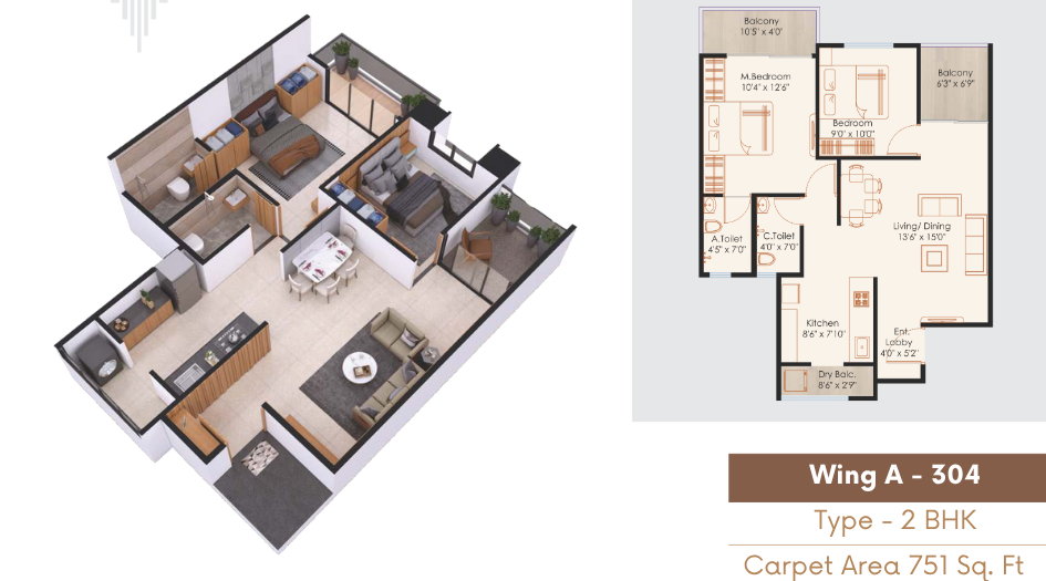 Nexus-Skydale-Floor-Plan-2-BHK-751-Sqft