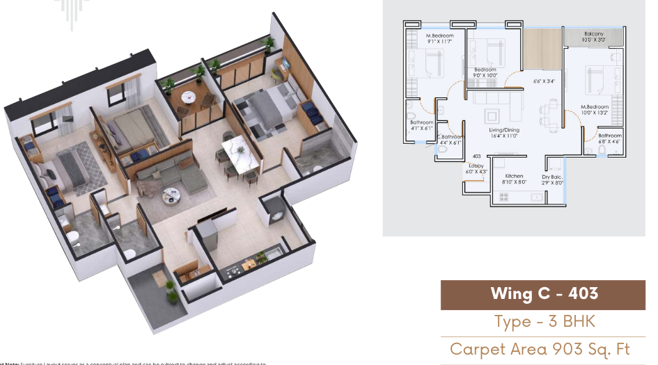 Nexus-Skydale-Floor-Plan-3-BHK-903-Sqft