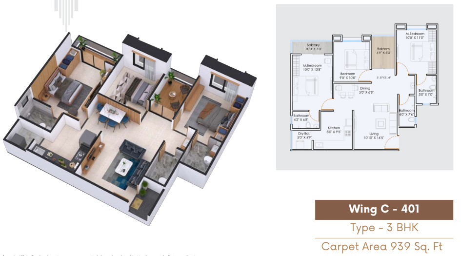 Nexus-Skydale-Floor-Plan-3-BHK-939-Sqft
